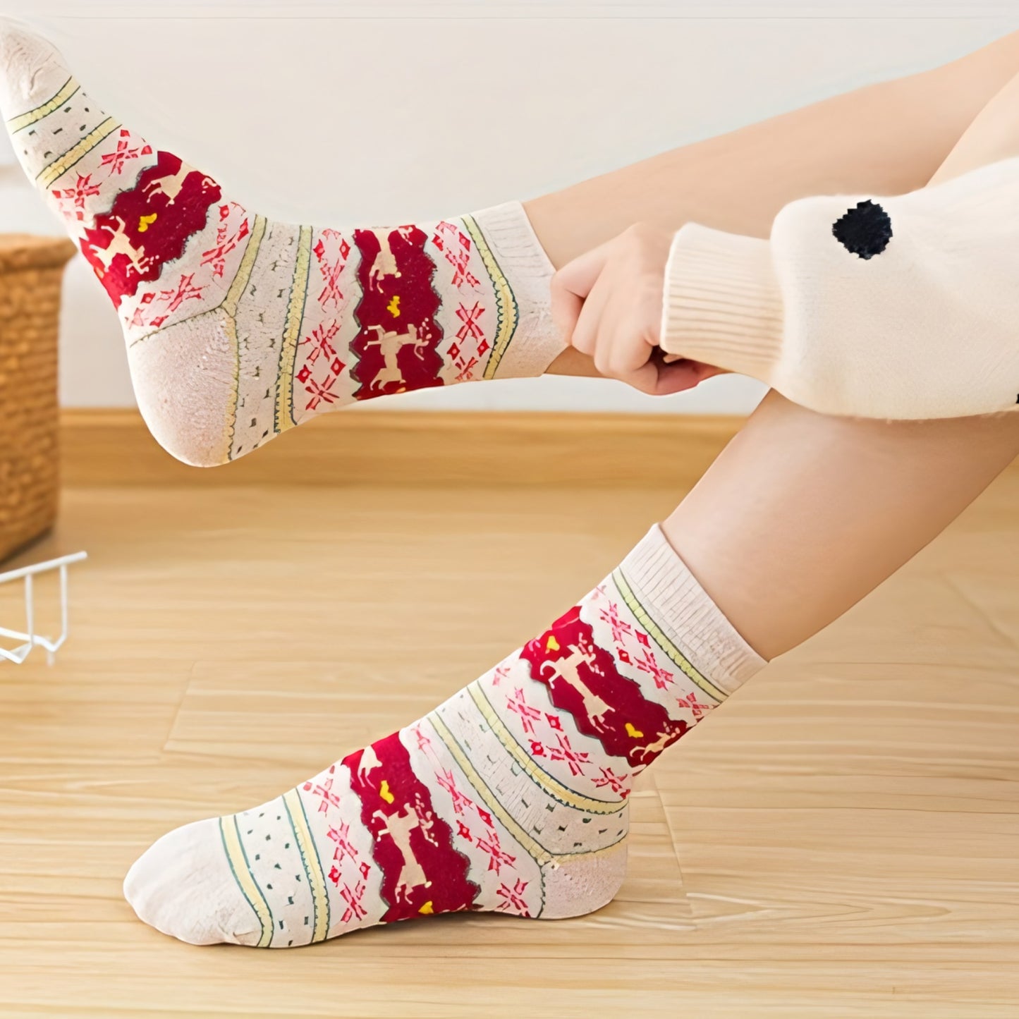 Festive Elk Socks